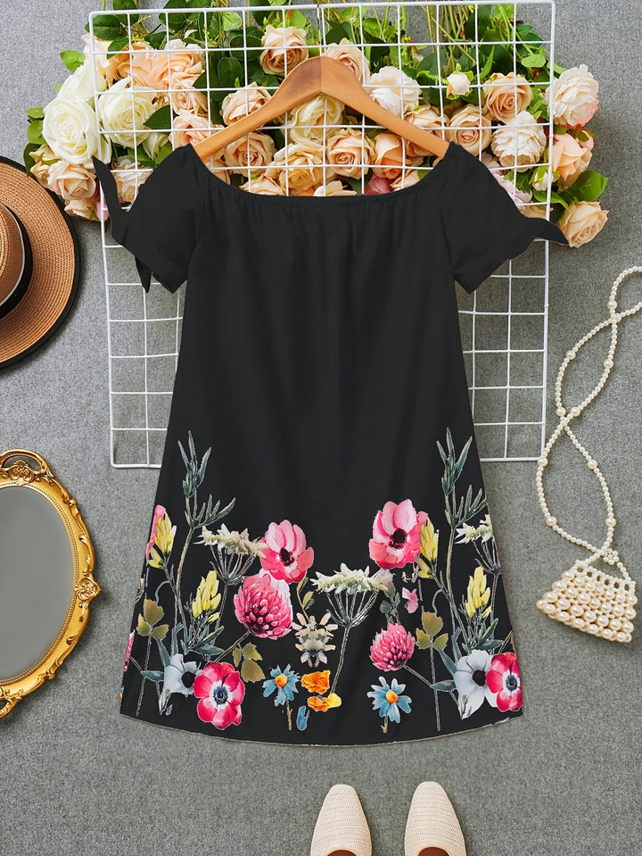 Gemma | Off-Shoulder Floral Bow Dress