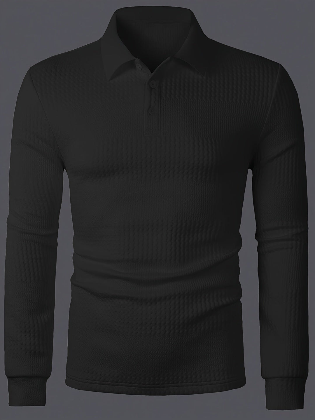 Fletcher | Textured Long-Sleeve Polo Shirt