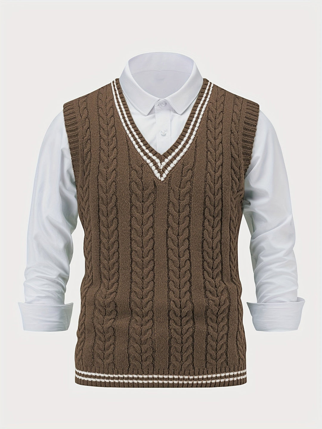 Gideon | Cable-Knit V-Neck Jumper Vest
