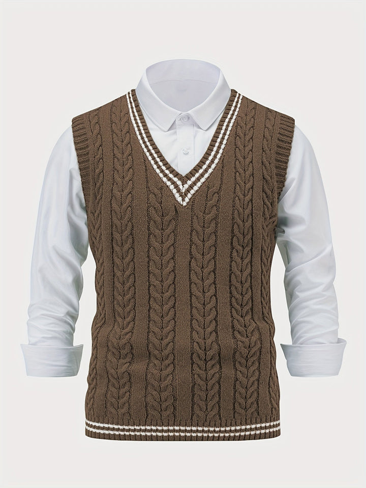 Gideon | Cable-Knit V-Neck Jumper Vest