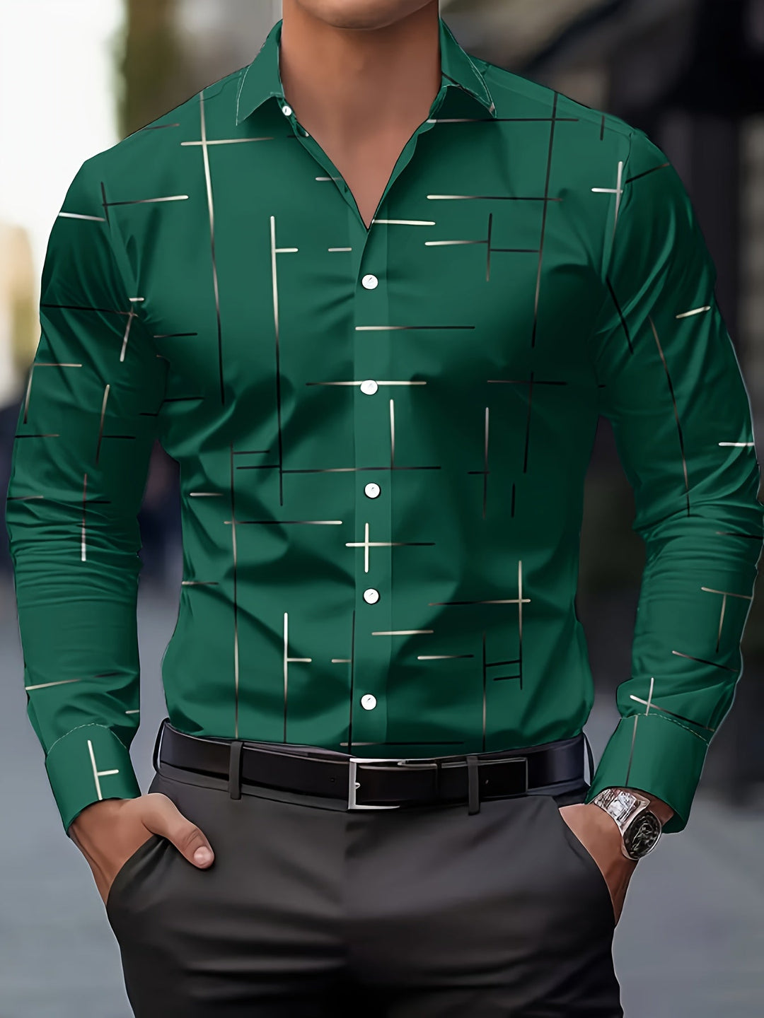 Malcolm | Refined Line-Print Shirt