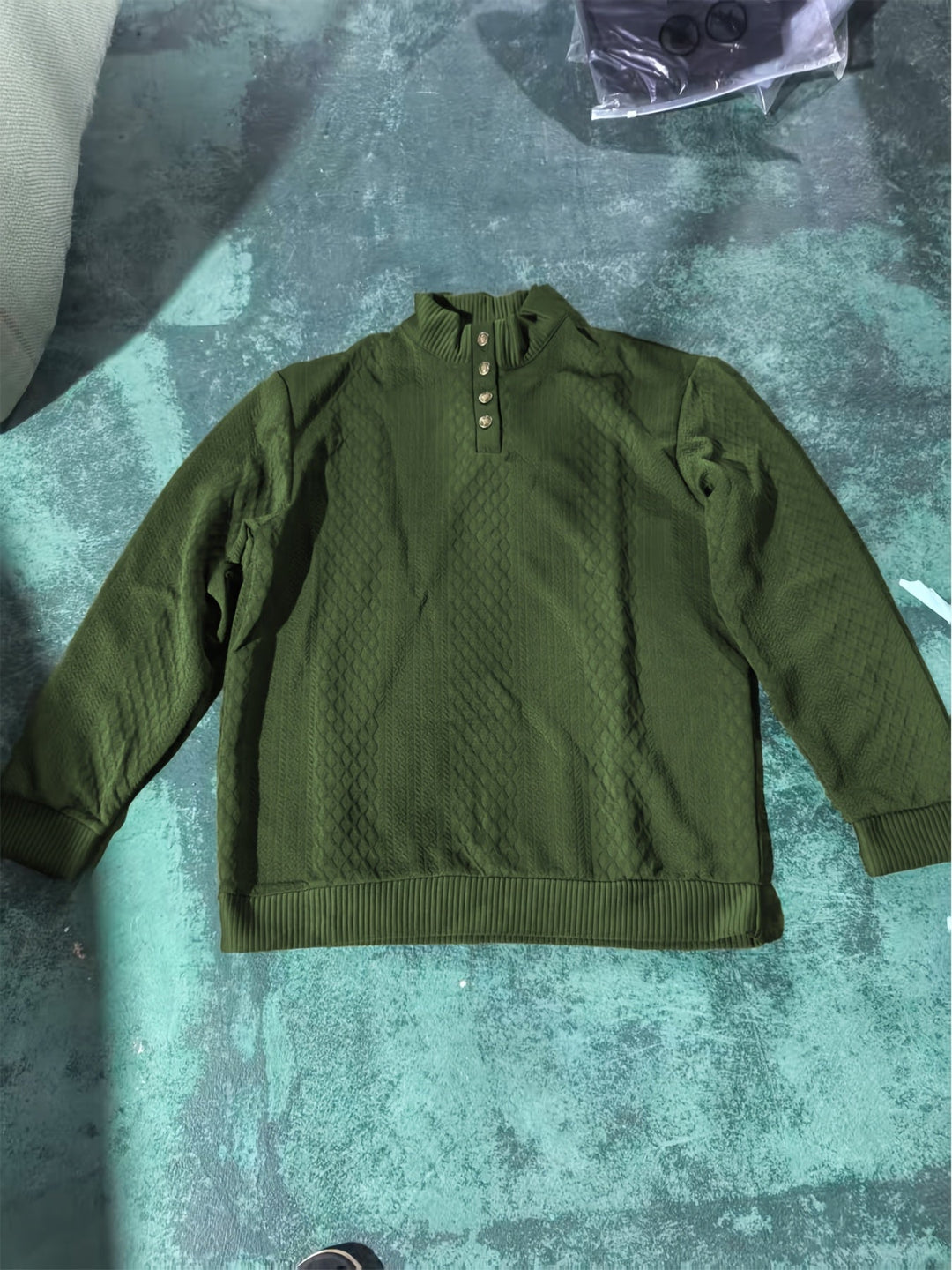 Ronan | Stand Collar Button Henley Jumper