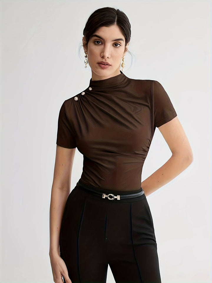 Sienna | Mock Neck Short-Sleeve Top