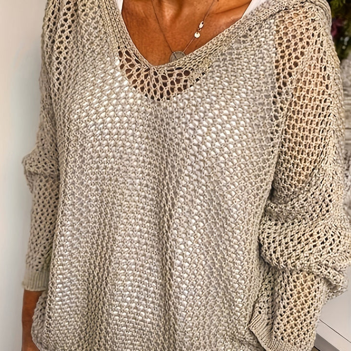 Delaney | Relaxed Open-Knit Hooded Jumper