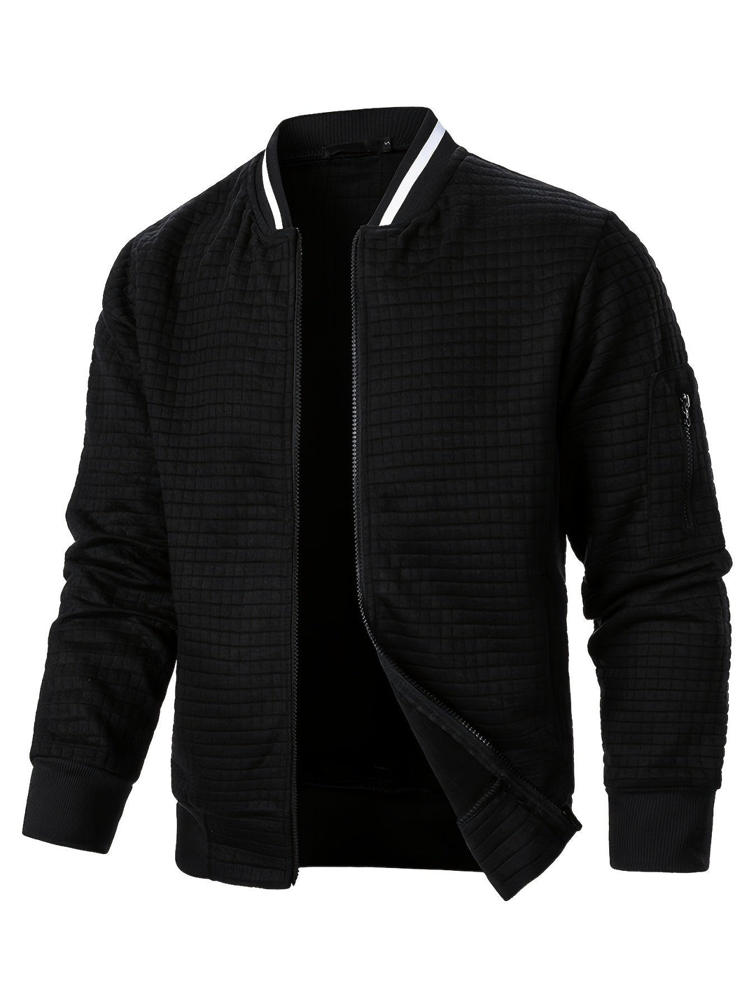 Raymond | Textured Zip-Up Bomber Jacket