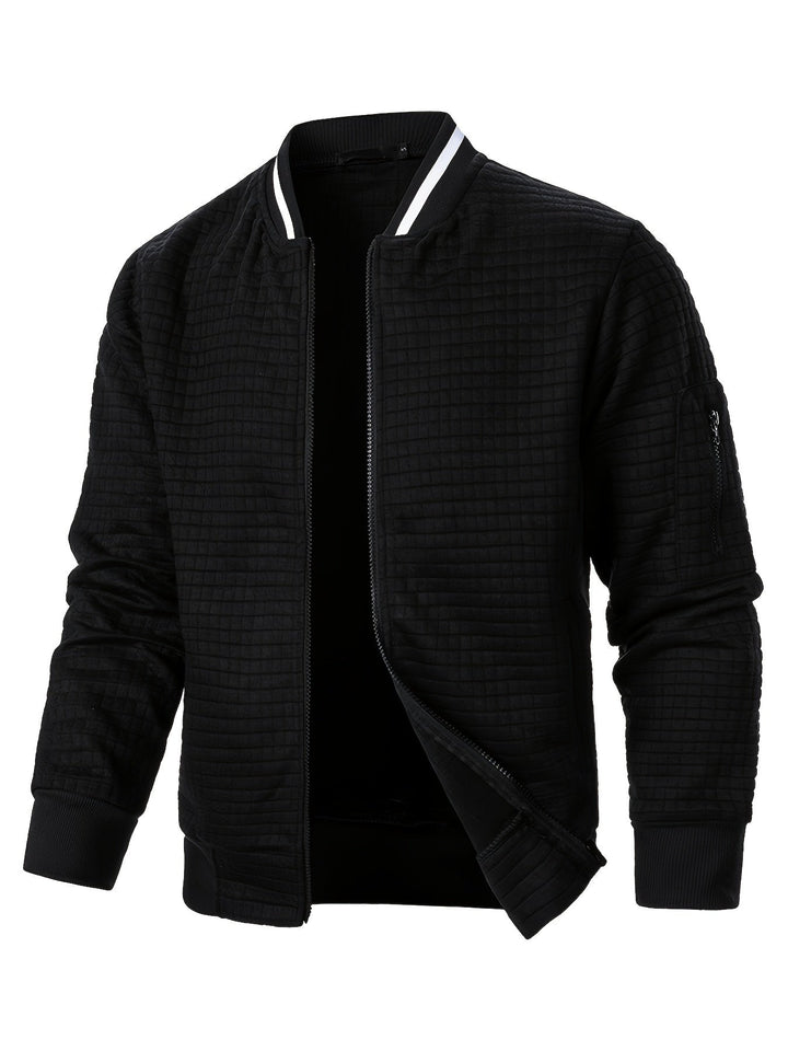 Raymond | Textured Zip-Up Bomber Jacket