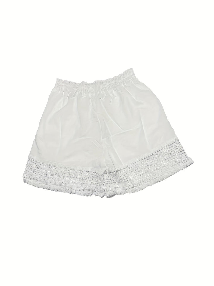 Rosemary | Lace-Trim Paper Bag Shorts