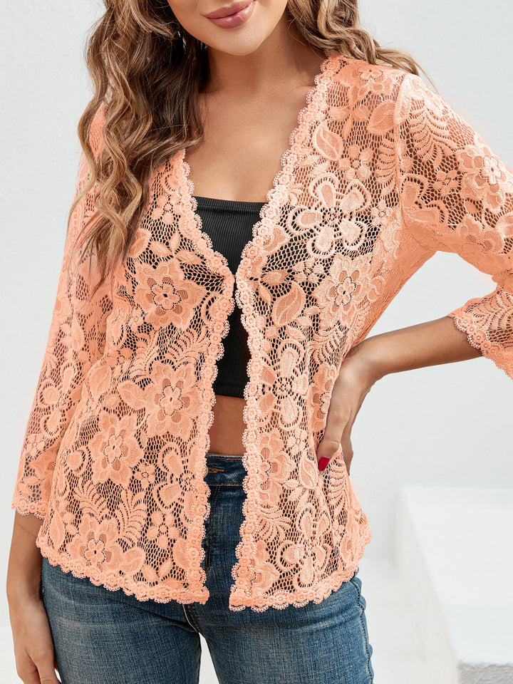 Cassandra | Floral Openwork Cardigan