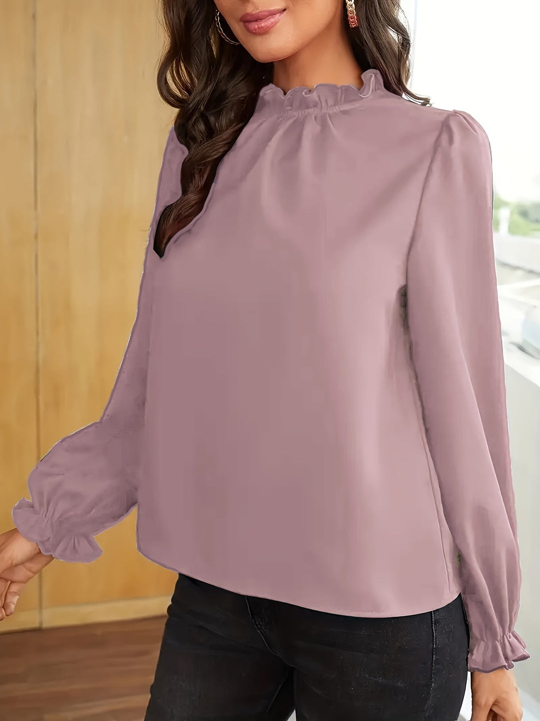 Tamsin | Ruffled High-Neck Puff Sleeve Blouse