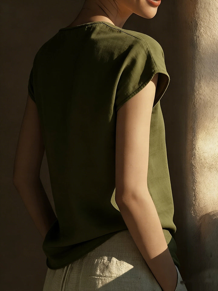 Bonnie | Lace-Trim V-Neck Top