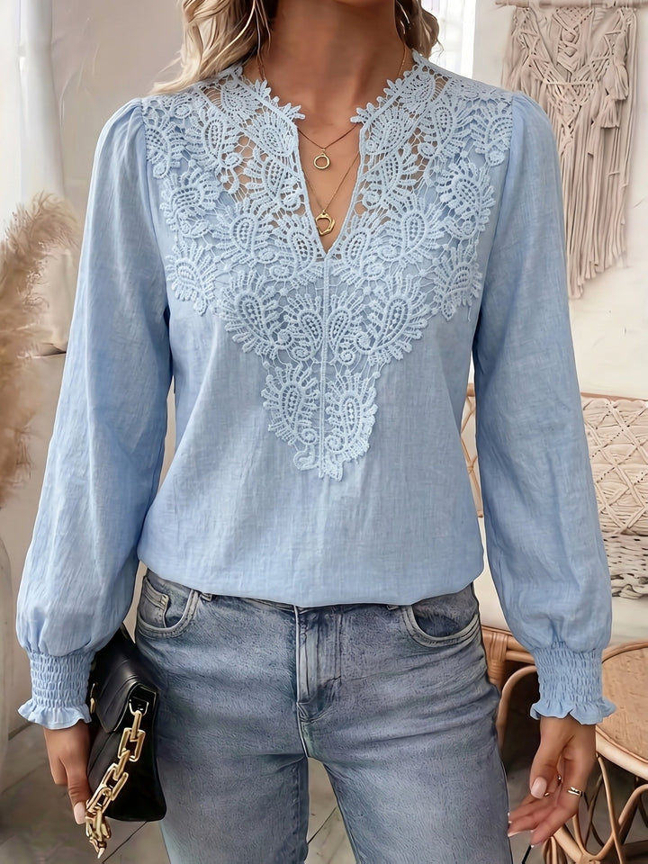Delia | Embroidered V-Neck Blouse