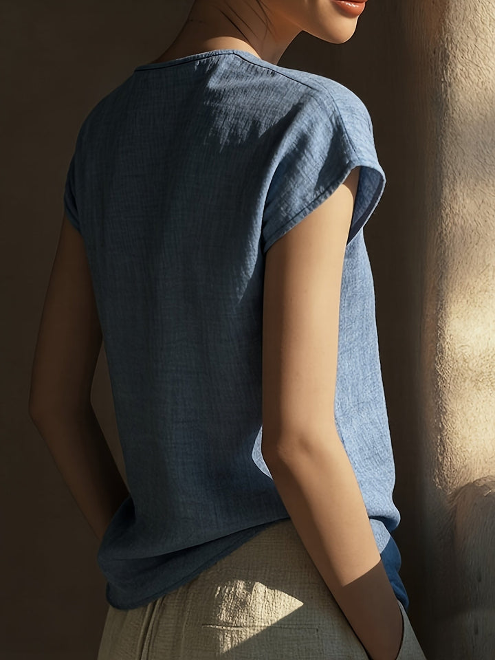 Bonnie | Lace-Trim V-Neck Top