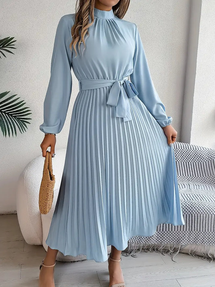Isabelle | Long-Sleeve Belted Waist Midi Dress