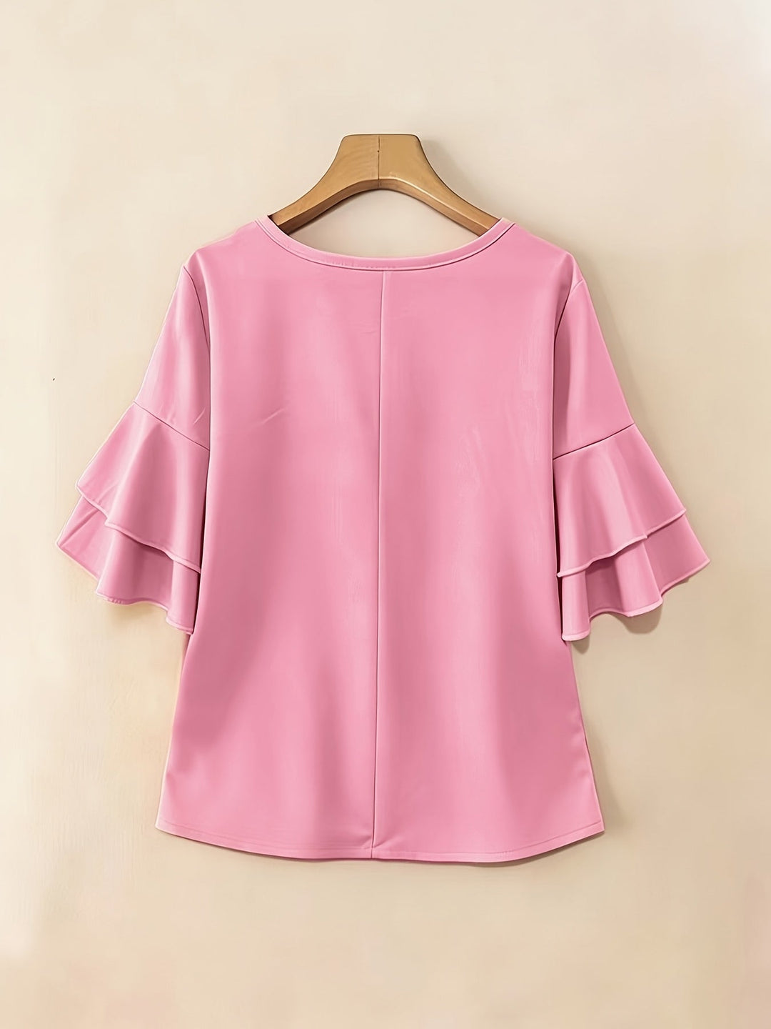 Karen | Flared-Sleeve Pleated Blouse