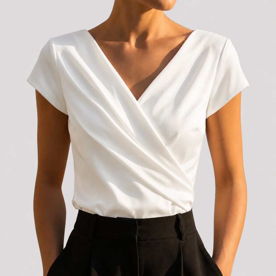 Gemma | Draped Wrap-Front Blouse