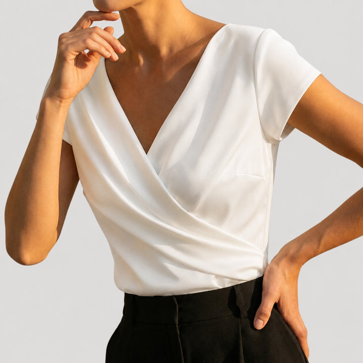 Gemma | Draped Wrap-Front Blouse