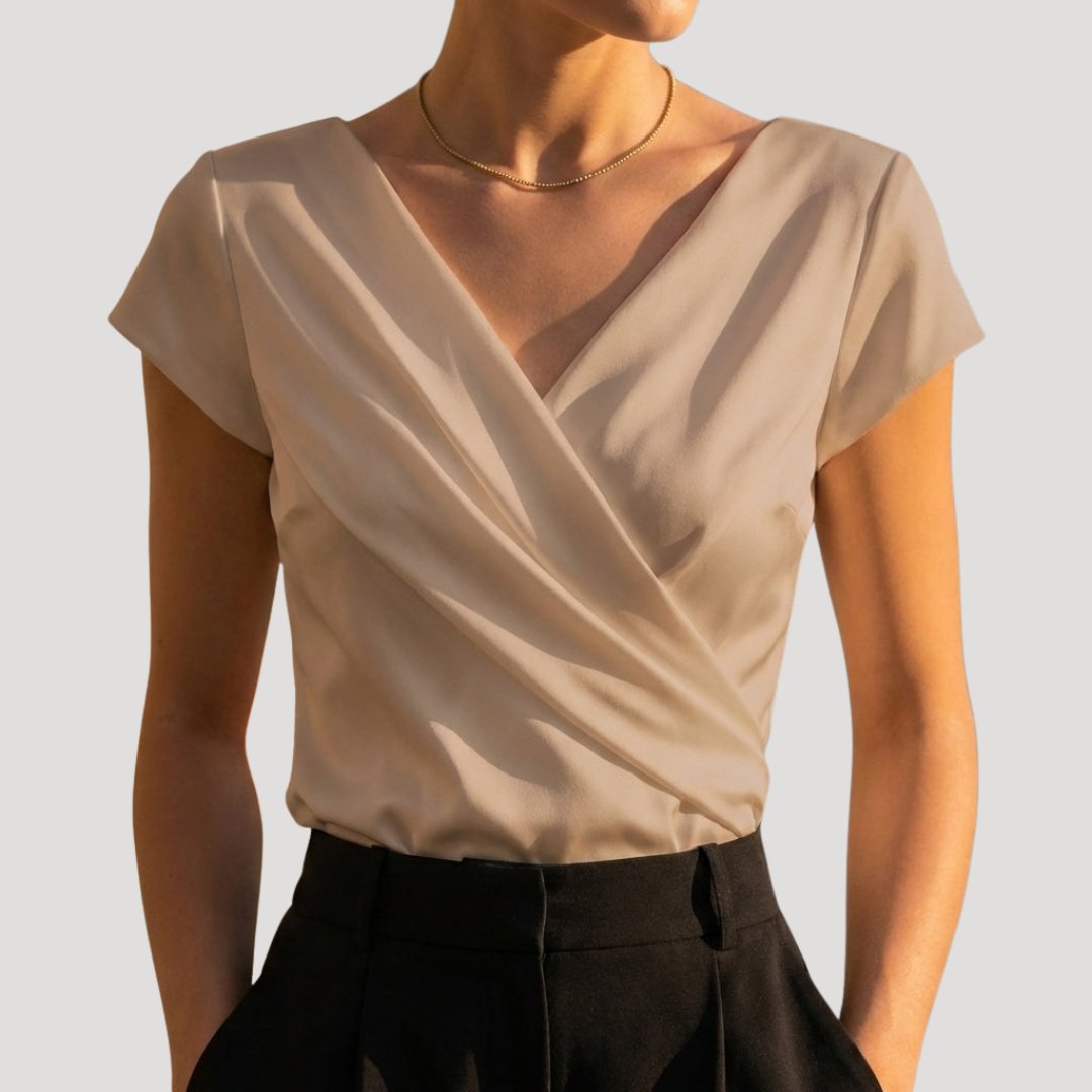Gemma | Draped Wrap-Front Blouse
