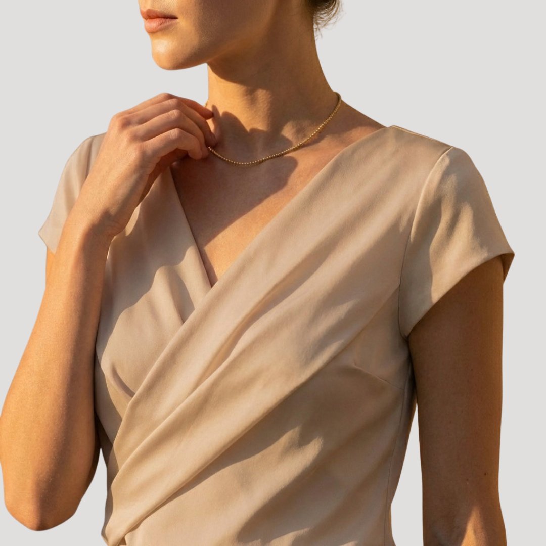Gemma | Draped Wrap-Front Blouse