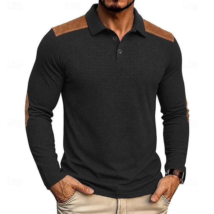 Bennett | Textured Colour Block Polo Shirt
