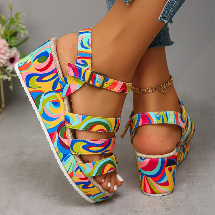 Rosalind | Elegant Strappy Platform Wedge Sandals