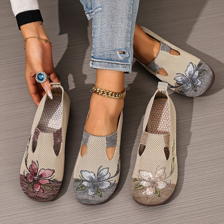 Marjorie | Embroidered Slip-On Flats