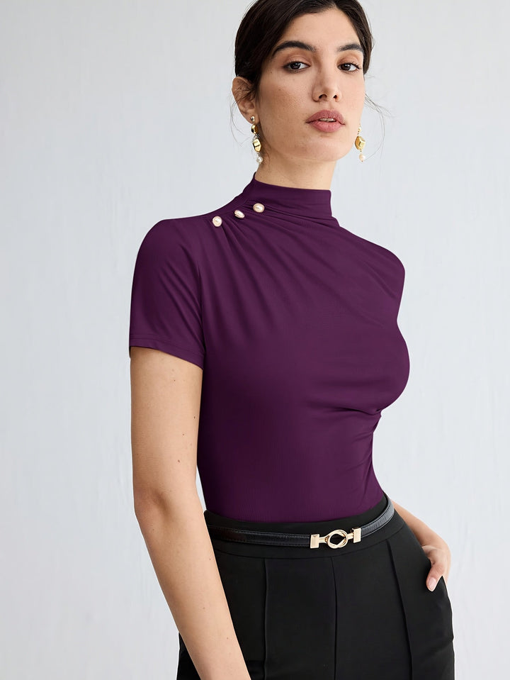 Sienna | Mock Neck Short-Sleeve Top