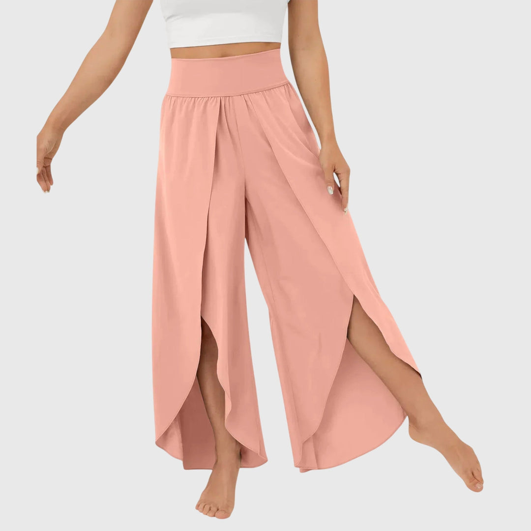Delphina | Flowing Wide-Leg Split Trousers