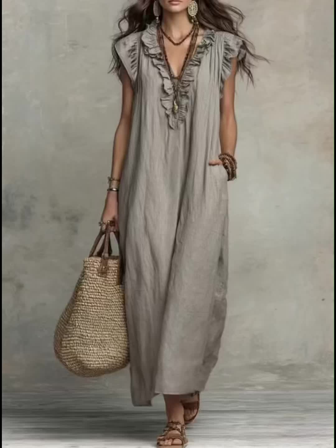 Marisol | Ruffled Bohemian Maxi Dress