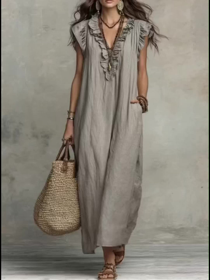 Marisol | Ruffled Bohemian Maxi Dress