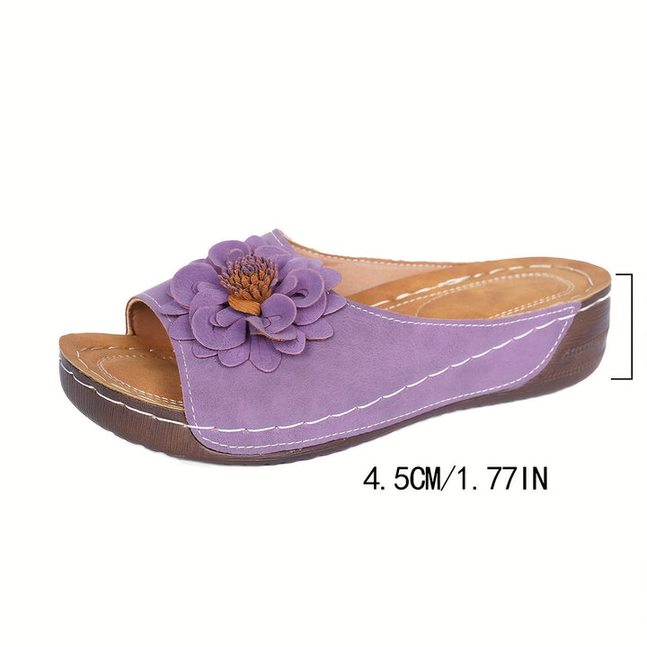 Melanie | Floral Comfort Wedge Sandals