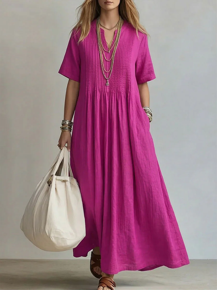 Eleanor | Pleated Flowing Maxi Dress