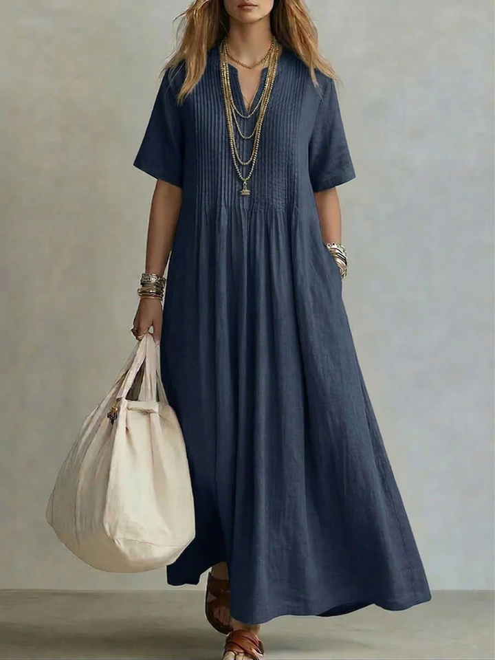 Eleanor | Pleated Flowing Maxi Dress