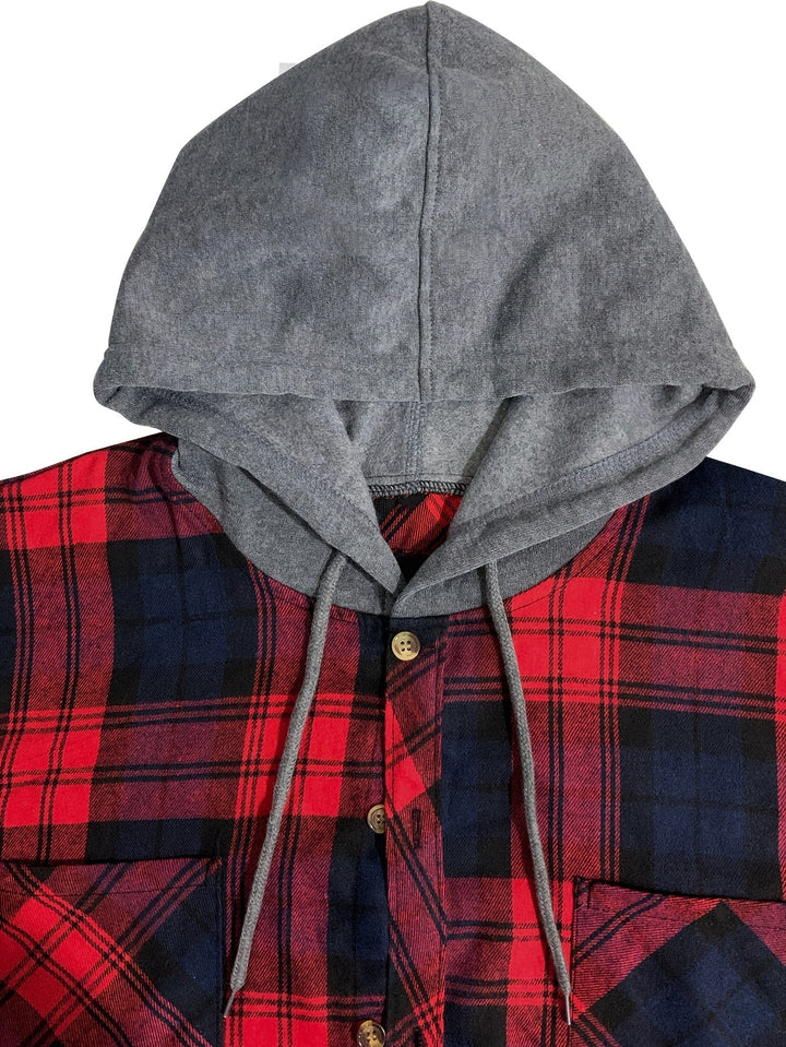 Braxton | Checked Hooded Shirt