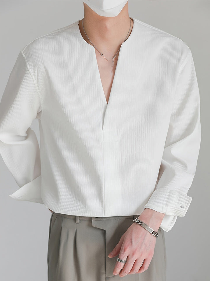 Franklin | Collarless V-Neck Shirt
