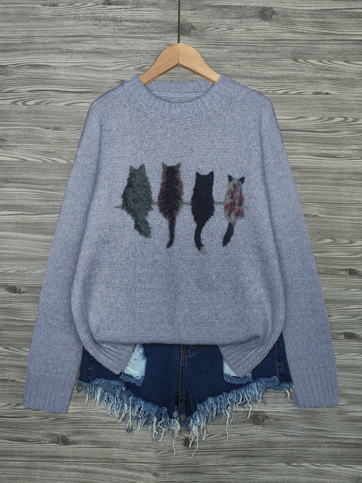 Tamara | Cozy Cat-Print Jumper