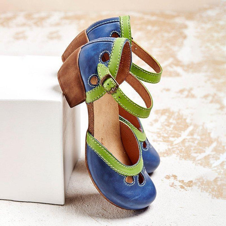 Felicity | Comfort Low-Heel T-Strap Sandals