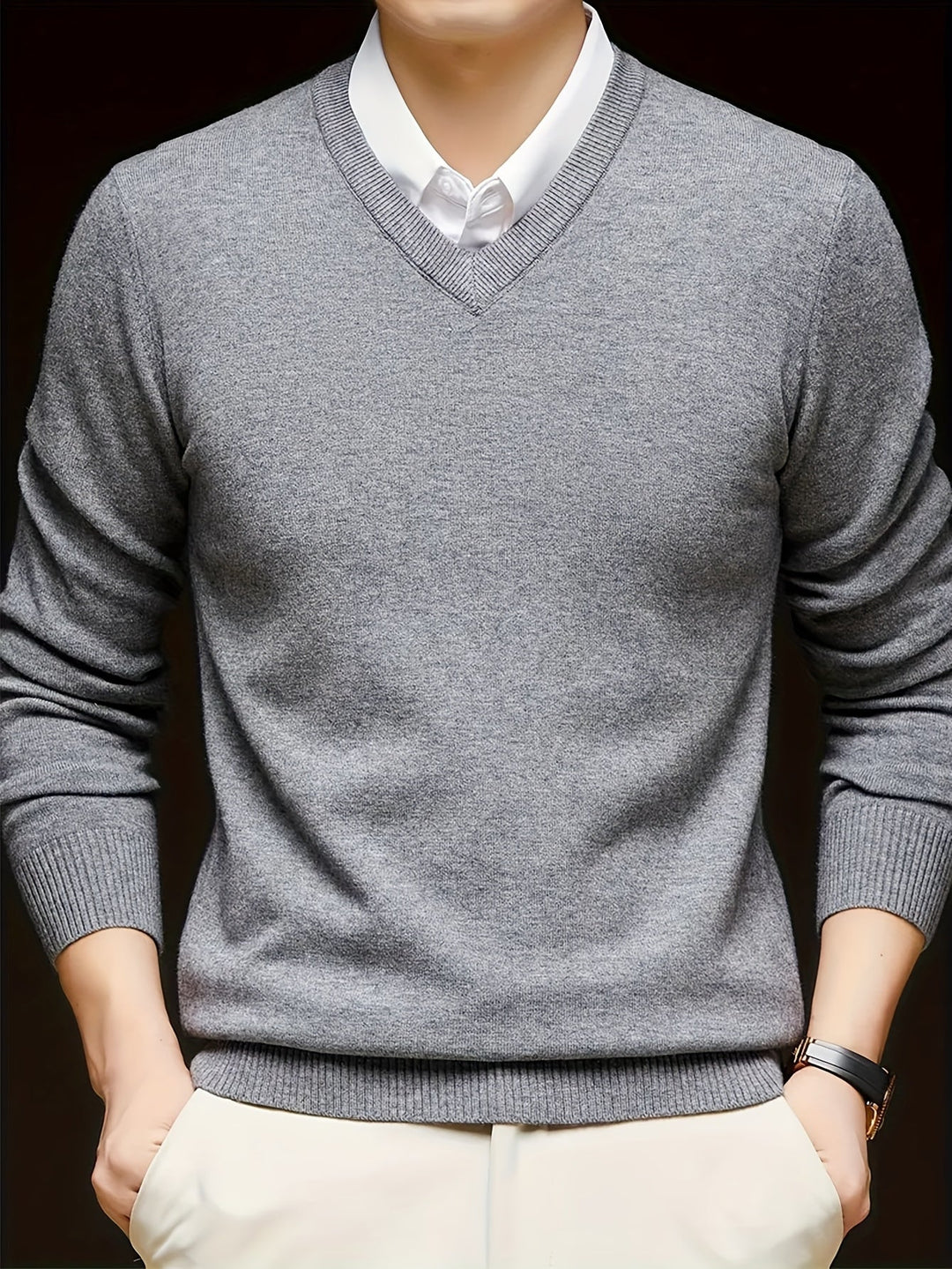 Hugh | Refined V-Neck Jumper