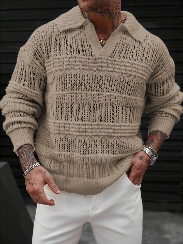 Oscar | Textured Collared Knit Jumper