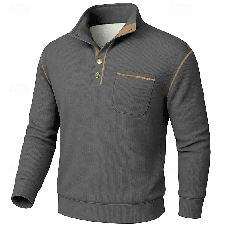 Conrad | Textured Half-Button Pullover