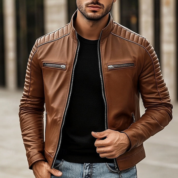 Chandler | Classic Stand-Collar Biker Jacket