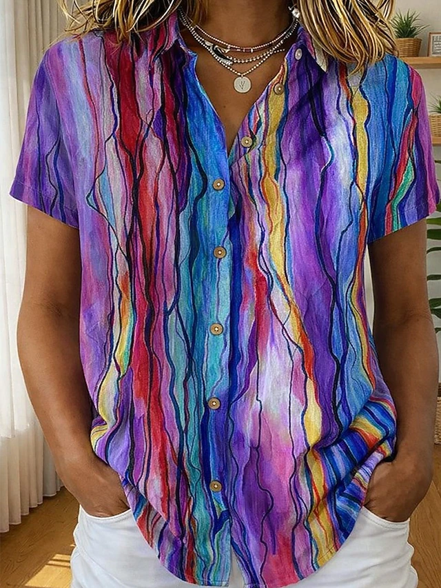 Simone | Artful Short-Sleeve Shirt