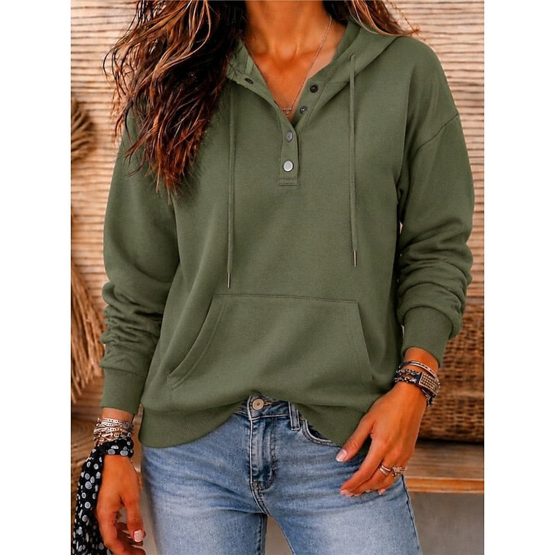 Blythe | Relaxed Button-Neck Hoodie