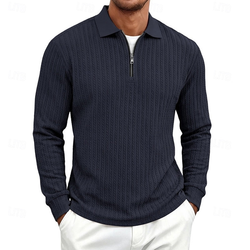 Rhett | Textured Quarter-Zip Polo Shirt