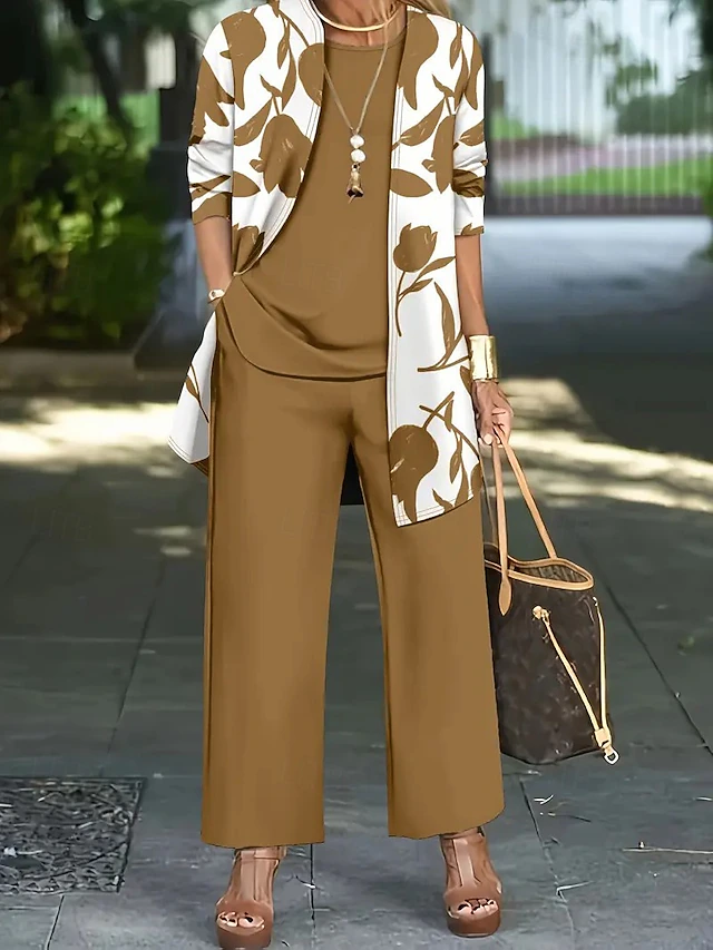 Clementine | Floral Three-Piece Trousers Set