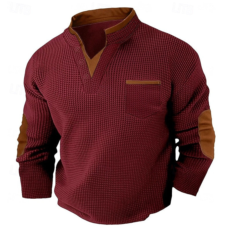 Russell | Textured Waffle Henley Shirt