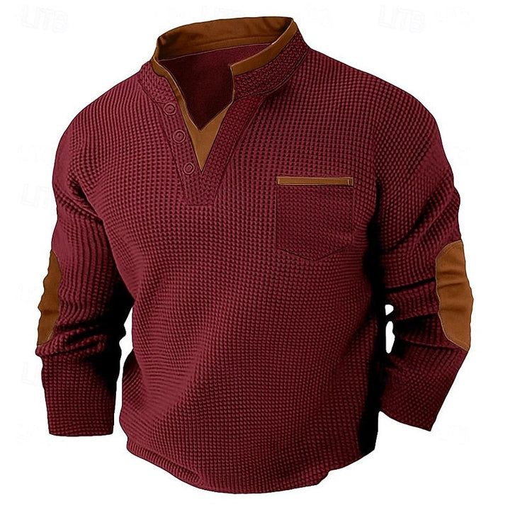 Russell | Textured Waffle Henley Shirt