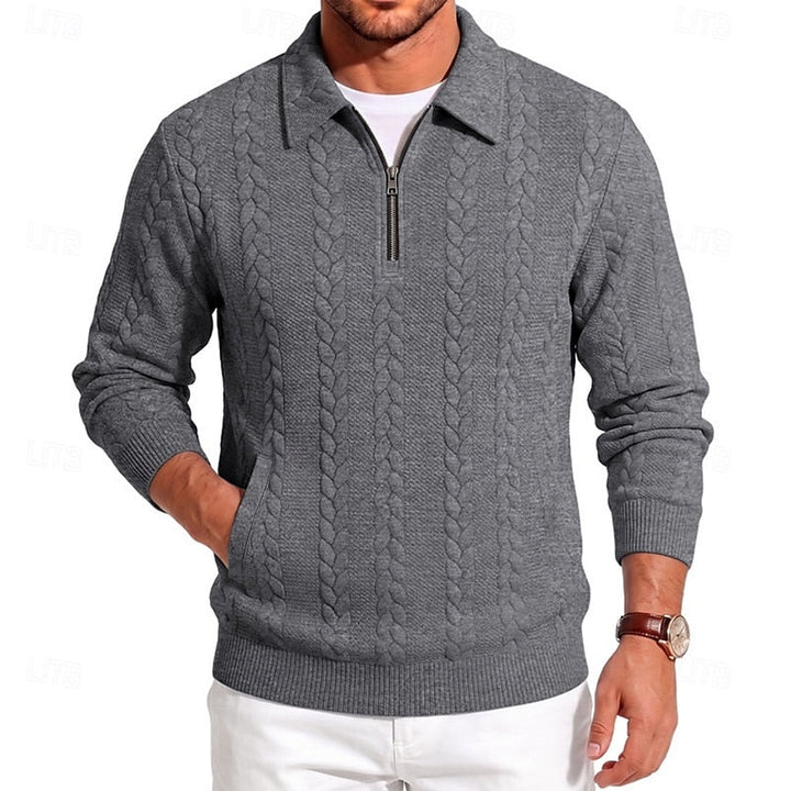 Chase | Textured Quarter-Zip Jumper