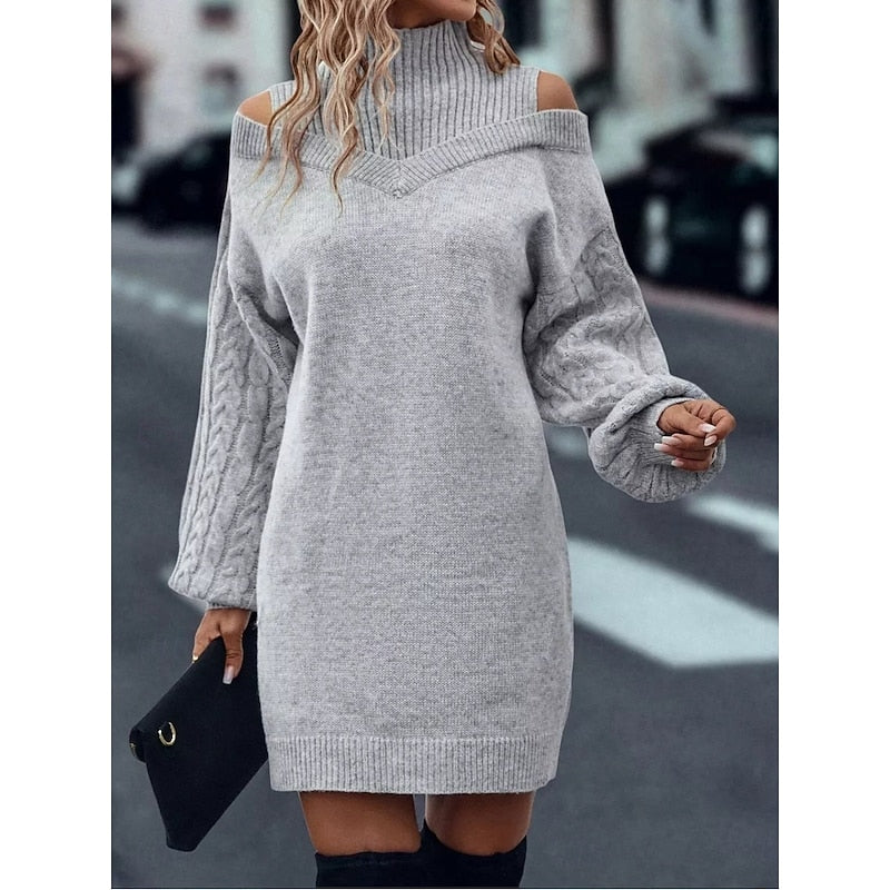 Winifred | Cold-Shoulder Turtleneck Jumper Dress