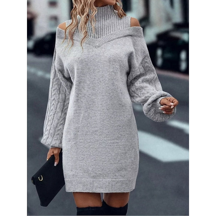 Winifred | Cold-Shoulder Turtleneck Jumper Dress