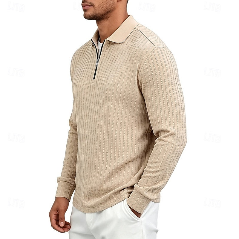Rhett | Textured Quarter-Zip Polo Shirt